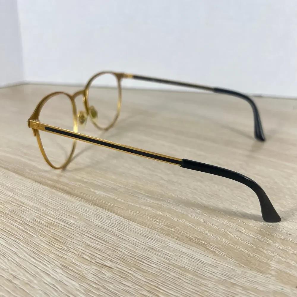 Ray-Ban RB6375 3051 Eyeglasses Gold Black Frames Only READ DESC 53-18-145